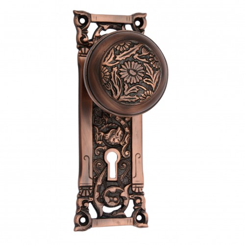 "Eglaim" Brass Door Knob with Plate